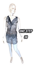 One Step Taille 38 Tunique sans manches noire et grise femme haut top