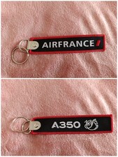 Porte Clé Brodé Avion Flamme