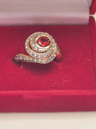 Bague vintage pierre rouge - bague,