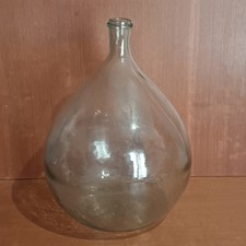 Ancienne Dame Jeanne 15 litres En Verre Bleu Clair, Parfait État, Vintage