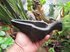 Ancienne Lampe à Huile au Corp d'oiseau en Lourde Terre Cuite Origine Afrique