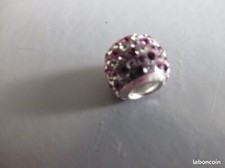 Charm 188 Perle violet Cristaux violets et Blanc Amore & Baci