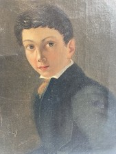 Peinture Huile Sur Toile Portrait XIXe Enfant Restauration Art Ancien Hst 1850