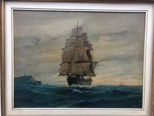 tableau huile bateau marine