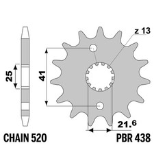 SUZUKI RG GAMMA 250 1985-1988 pignon avant PBR pas 520 14 Dents