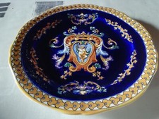 Gien assiette de décoration en Faïence bleu Modèle Renaissance