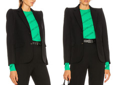 BALENCIAGA Veste De Costume En Laine À Épaules Courbées Deadstock Neuve S