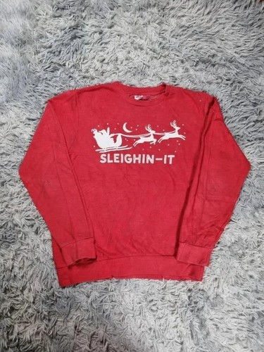 Sweat crewneck rouge imprimé