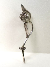 Rare petite pipe ancienne argent massif filigrane 18gr 90mm