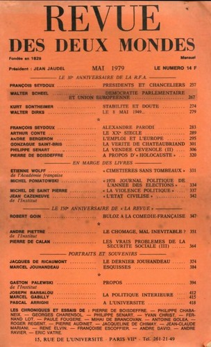 Revue des deux mondes mai - , 1979