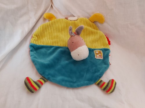Doudou plat âne bleu - , vert