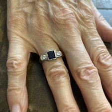 bague ancienne or 18 carats Saphir