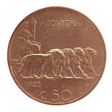 Italie 1925 50 centimes bord