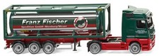 WIKING - Camion 4x2 MERCEDES Actro avec remorque 3 essieux. container FRANZ F...