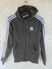 Veste à capuche ADIDAS rétro vintage TREFOIL kaki femme jacket giacca felpa 34