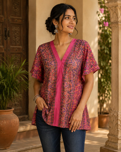 Pure silk short kaftan sari - silk,
