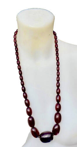 Collier bakélite rouge - collier, cerise