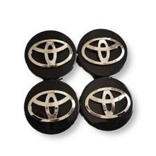 Pour TOYOTA 4pcs Ø62mm Enjoliveurs de moyeu hubcaps plastique noir brillant