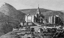 MONTS DORE (P.N.R. des Volcans d'Auvergne) - SAINT-NECTAIRE - Gravure 19e siècle