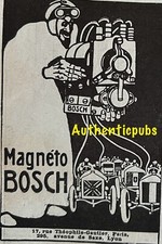 PUBLICITE BOSCH MAGNETO MOTEUR COURSE AUTOMOBILE DE 1911 FRENCH AD PUB RARE