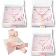 Cadeaux pour Demoiselles D'Honneur, Fleur Filles, Collier Avec Toute Lettre /