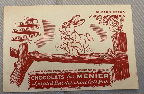 Buvard chocolats fins menier - chocolats,