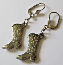 boucles d'oreilles dormeuse country bottes santiag cow boy bijou Vintage 5812