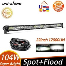 Barre LED 22 pouces 104W 12000LM – Feux auxiliaires Spot & Flood 12/24V – IP68