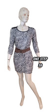 One Step Taille 38 Superbe robe manches 3/4 noire et blanche
