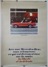Mercedes - Benz - 280 SL Circa 1960 Affiche Originale Automobile Publicité