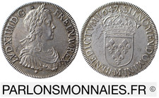 Ecu Louis XIV à la meche longue 1647 M SUP R2