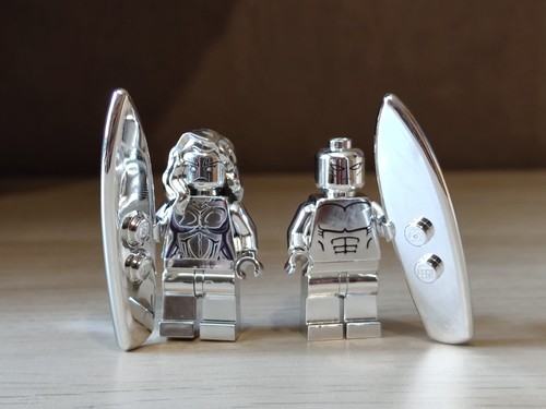 Lego surfer argent - surfer, chromé