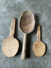 Lot de 3 Cuillères à beurre anciennes en bois