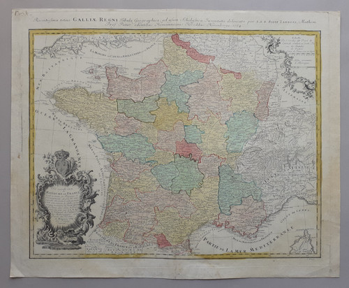 Grande carte aquarellée - , du
