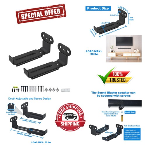 Soundbar wall mount all - soundbar, metal