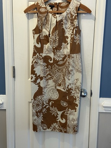 Talbots brown sheath floral - brown,