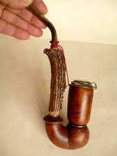 GROSSE PIPE ANCIENNE RESERVISTE OLD  BOIS DE CERF  FUME CIGARETTE OLD TUYAU