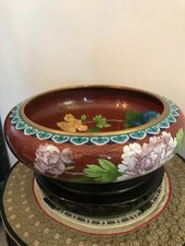 CLOISONNE COUPE BOL VASE POT