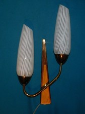 ANCIENNE APPLIQUE VINTAGE A 2 TULIPES GRANITÉES GIVRÉES 70's FONCTIONNE . H 37cm