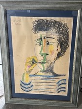 Pablo PICASSO : Homme à la marinière et à la cigarette - Lithographie signée