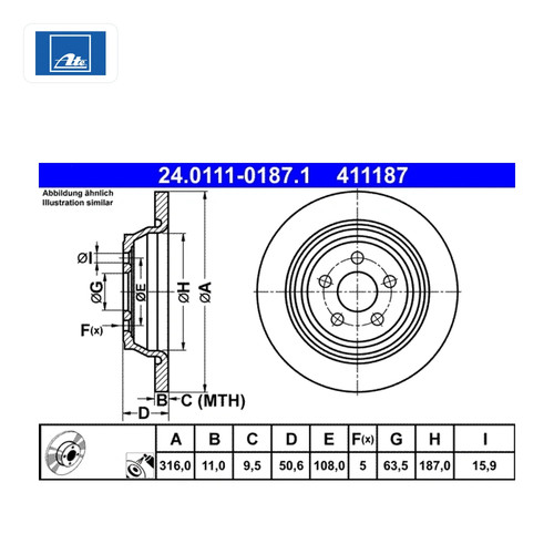 Lot disques frein ate - lot, de