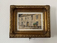 Tableau ancien encadré et Signé Peinture 91 Rue St Martin (L18)