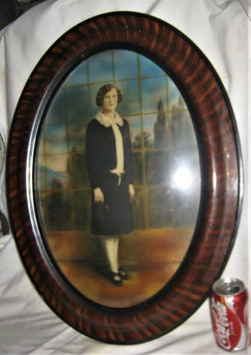 Antique folk art wood - folk, glass
