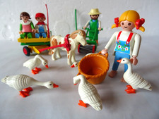 Playmobil 3825 Fermière et oies 3752 Jardinier (complet) 3713 Poney Ranch
