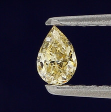 Naturel Diamant 0.15 CT Jaune Poire Forme Brillant Coupe Fantaisie