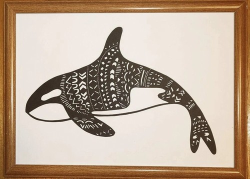 Art japonais kirie orca fait - art,