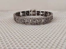 Très beau bracelet vintage en argent 925 poinçonné avec zirconias de qualité