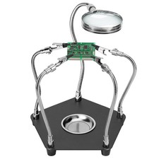 Outil de support de circuit de soudure à une troisième main avec loupe 3X 4 b...