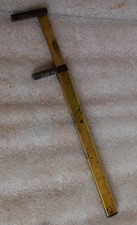 ancien pied a coulisse bronze acier double graduation