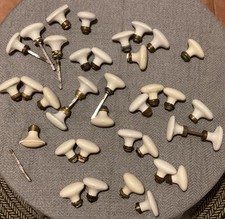 Poignée de porte en porcelaine blanche et laiton Grand Lot